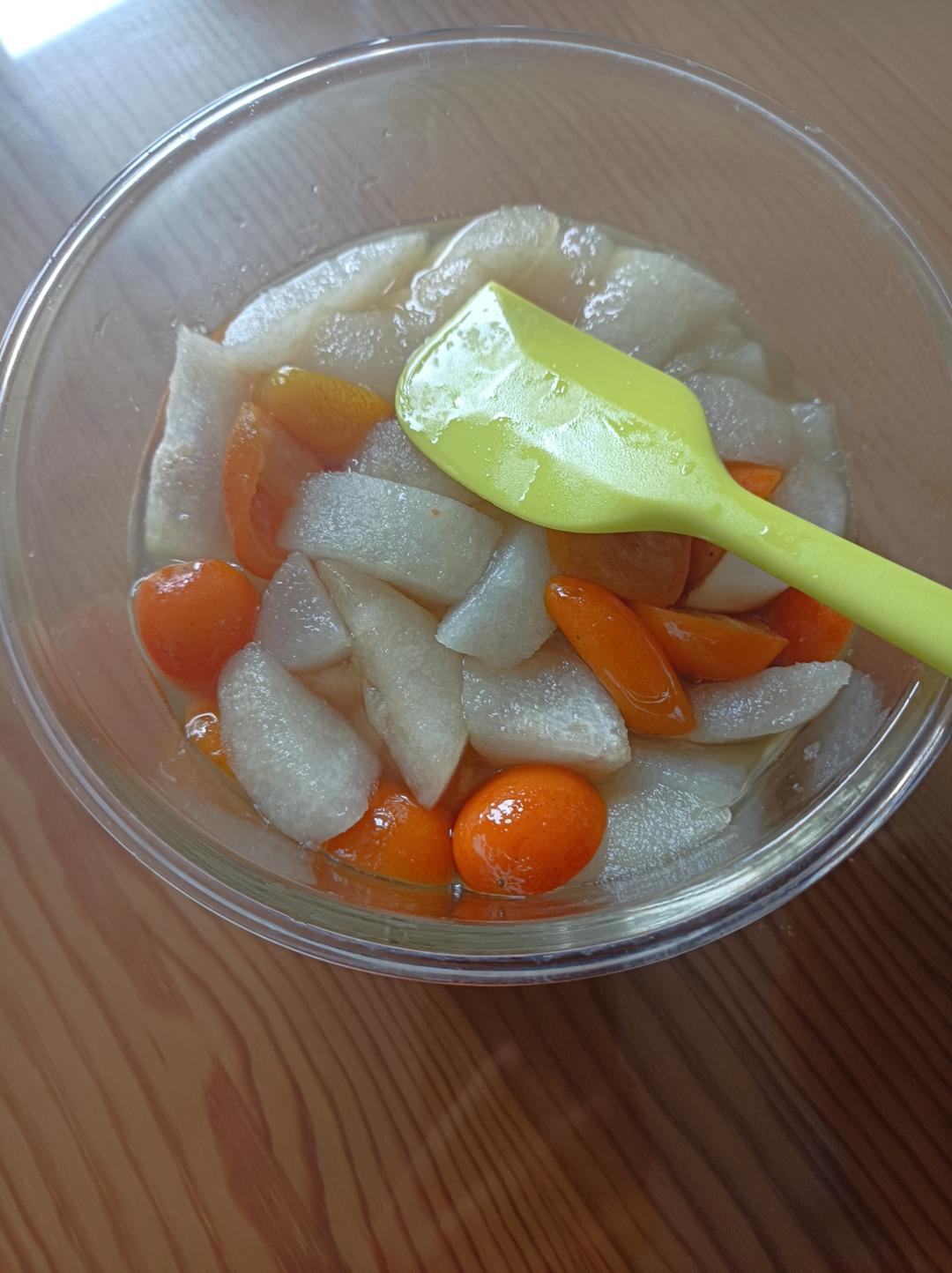 冬季十道素~甜品~金桔炖雪梨（微波炉版）的做法 步骤9