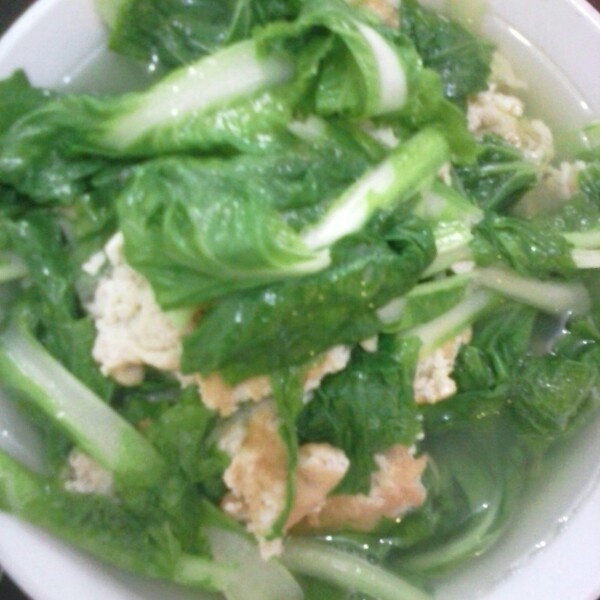 虾米咸鸭蛋小白菜汤