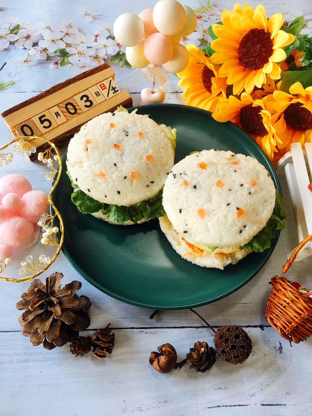 剩饭做中式「米汉堡🍔」