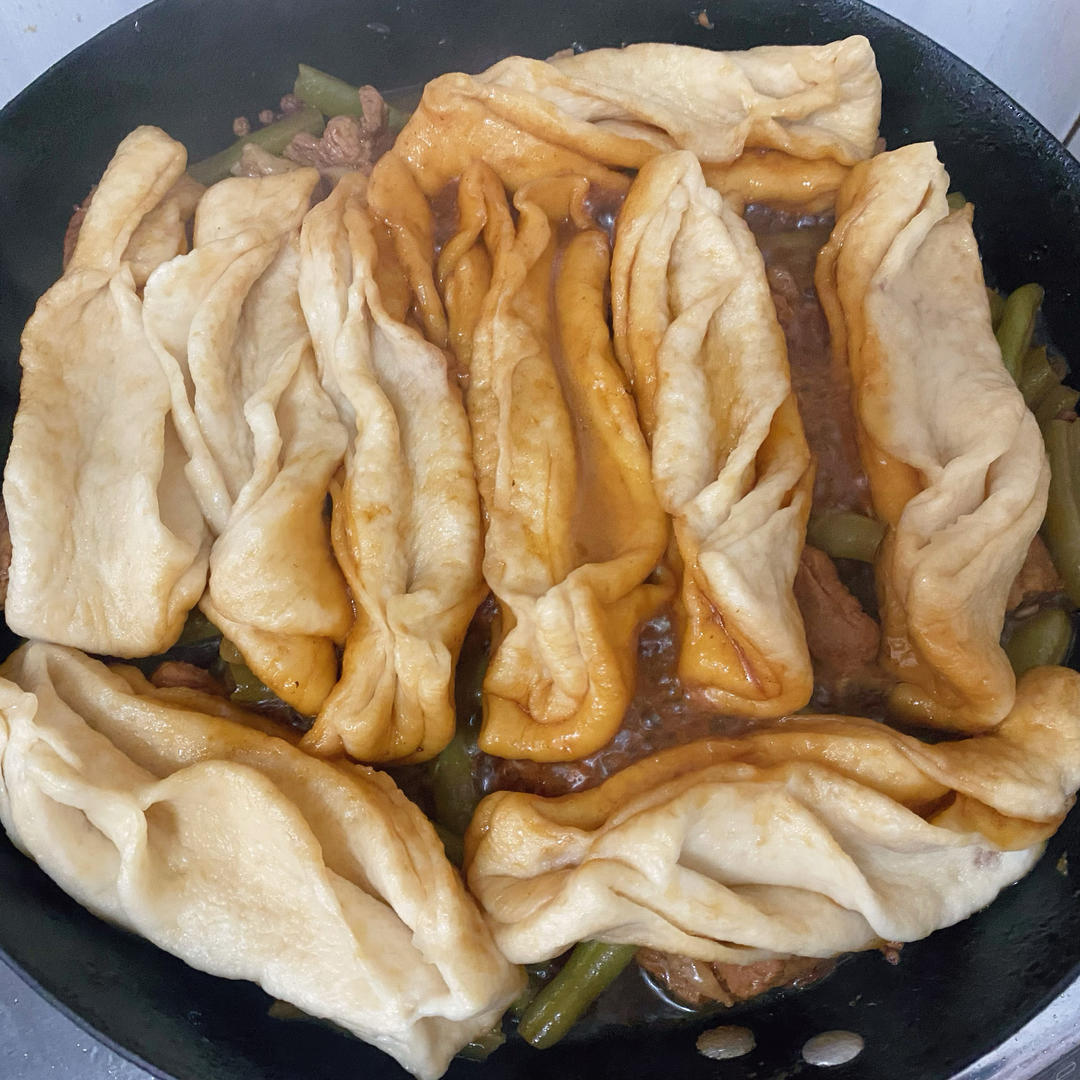 懒人饭豆角粘卷子一锅出