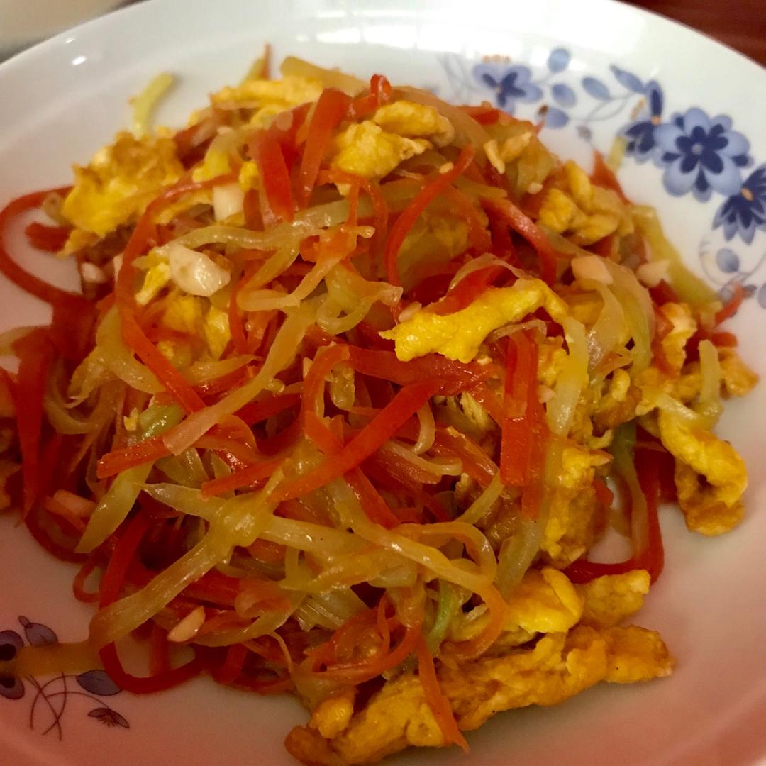 鸡蛋炒双丝