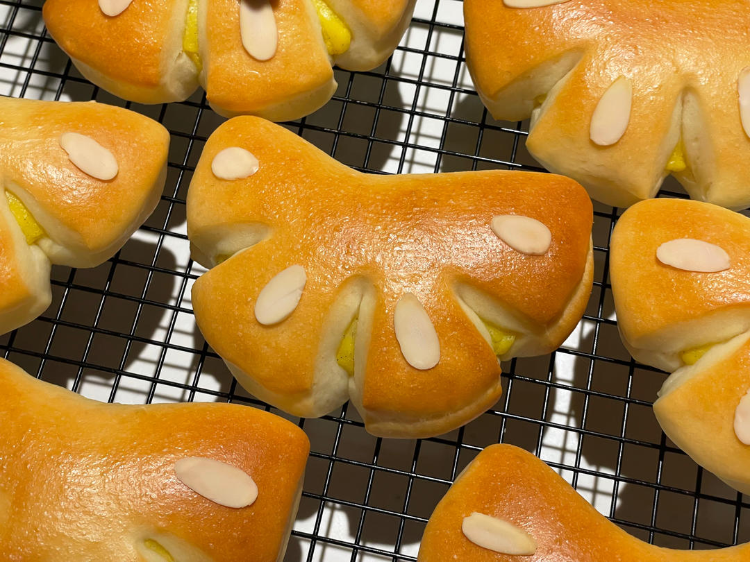 日式香草熊掌卡仕达面包|经典面包|香甜柔软|超可爱