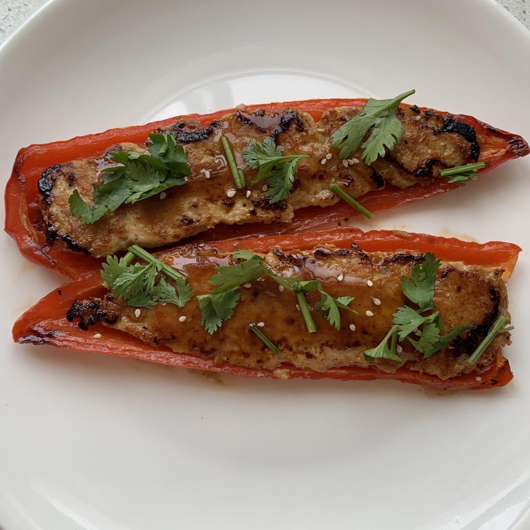 低卡减脂‼️㊙️·便当菜鸡蓉酿红椒🌶️