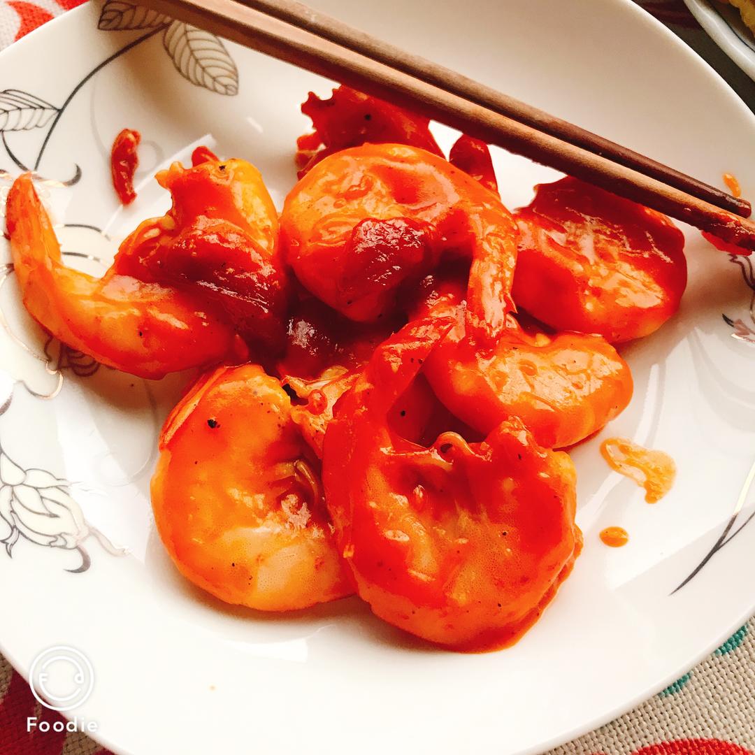 茄汁大虾的做法