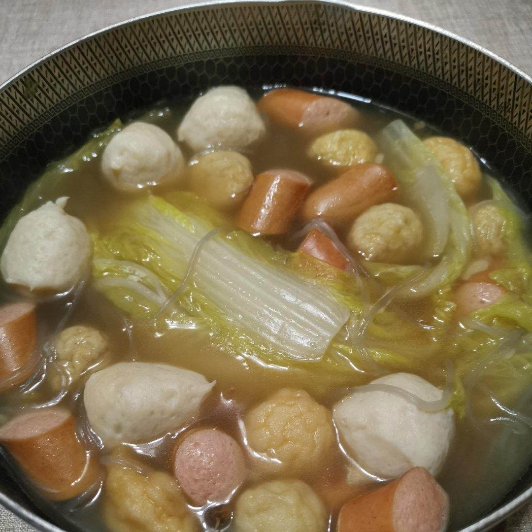 娃娃菜粉丝煲，低卡又鲜美