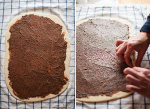 【my little nordic kitchen】天然酵种肉桂黑巧克力花环面包的做法 步骤4