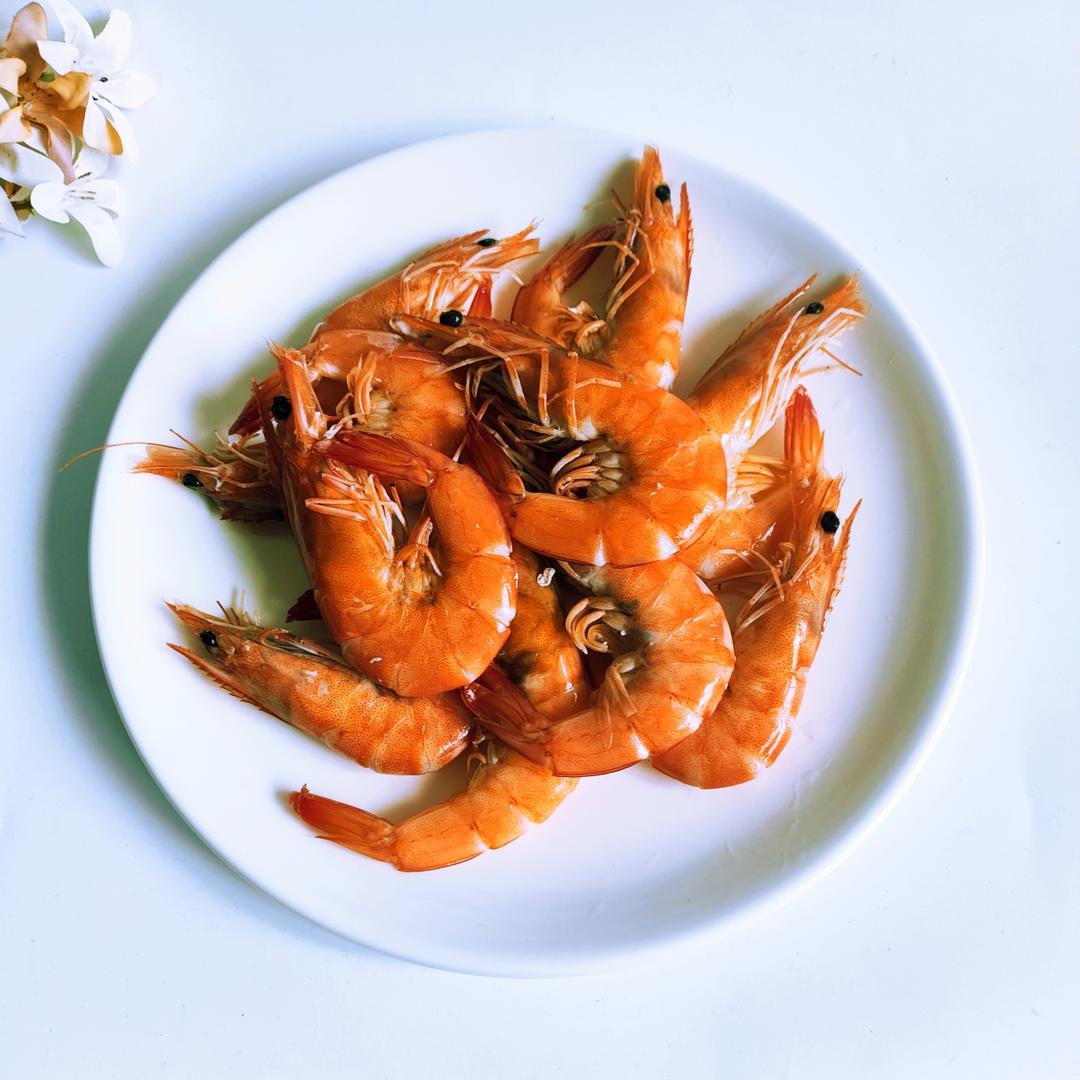无水无油.原汁原味的盐炕鲜虾🍤