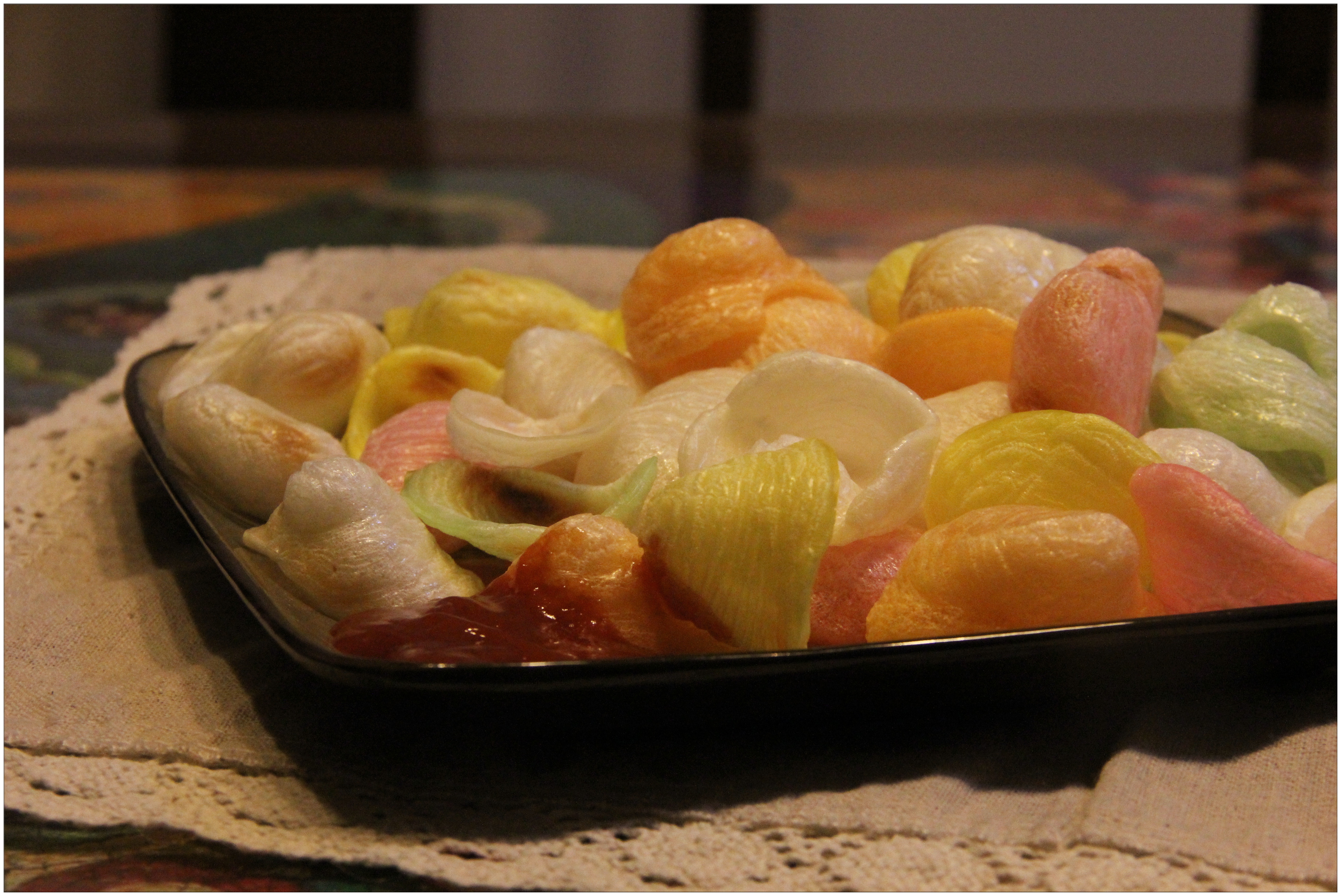 anita晓萌做的无油健康版微波炉虾片