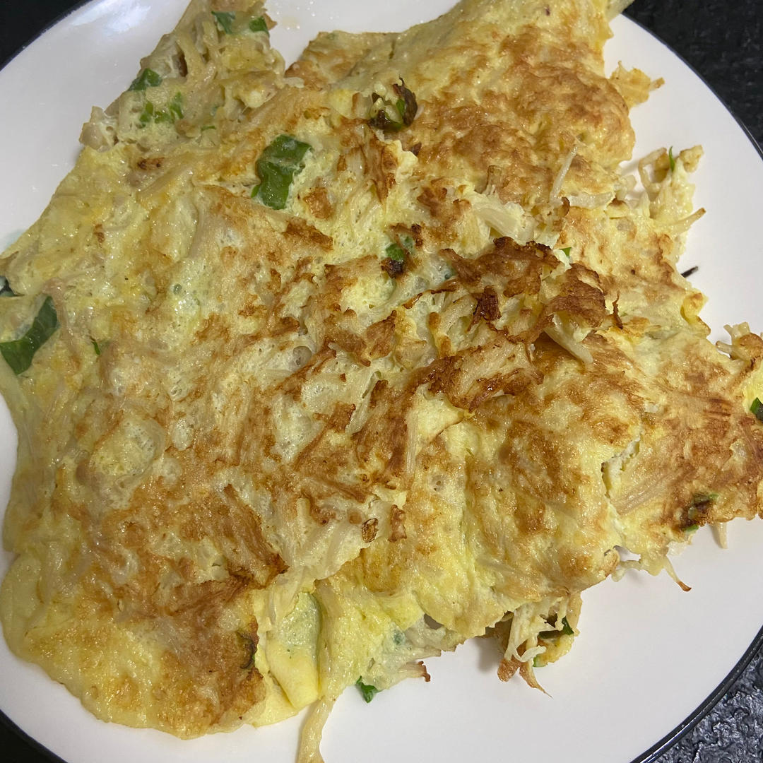 减肥餐：金针菇鸡蛋饼