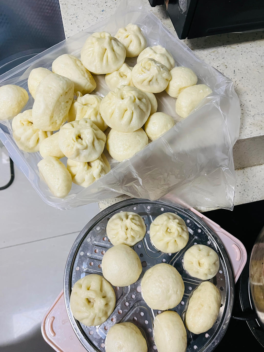 高筋面粉馒头。记录用量