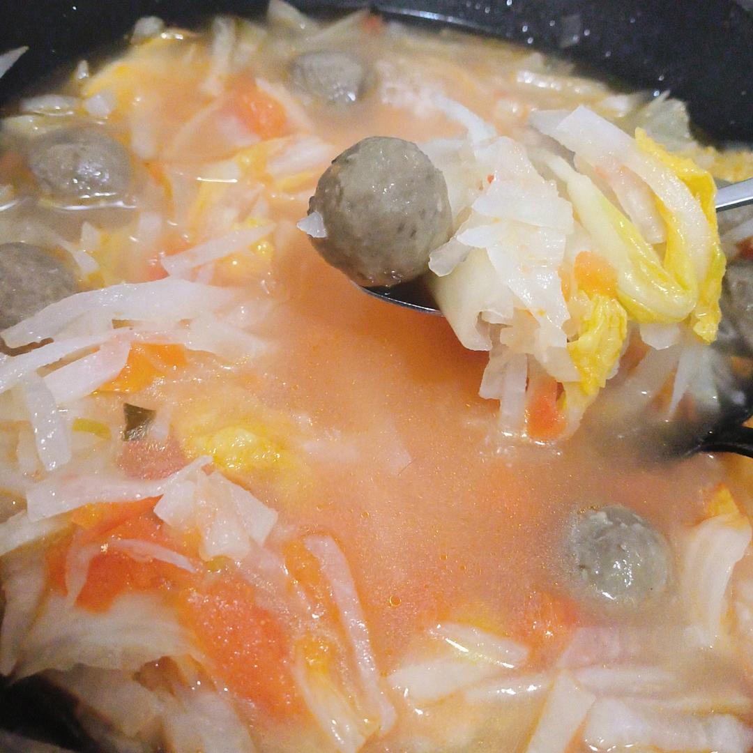 番茄白萝卜香菇汤(减肥餐)