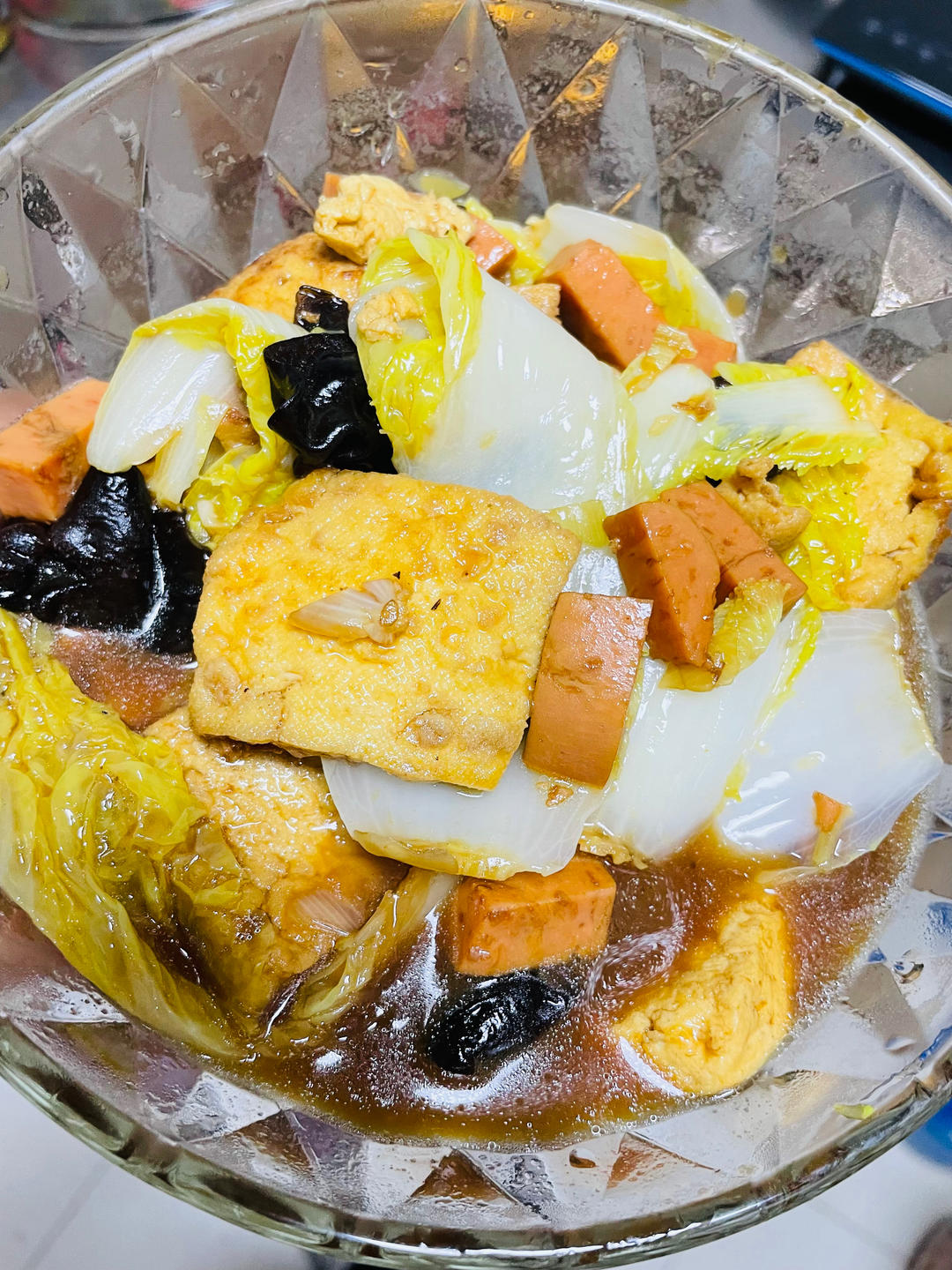 ✨无敌下饭❗️好吃到哭的白菜火腿豆腐煲