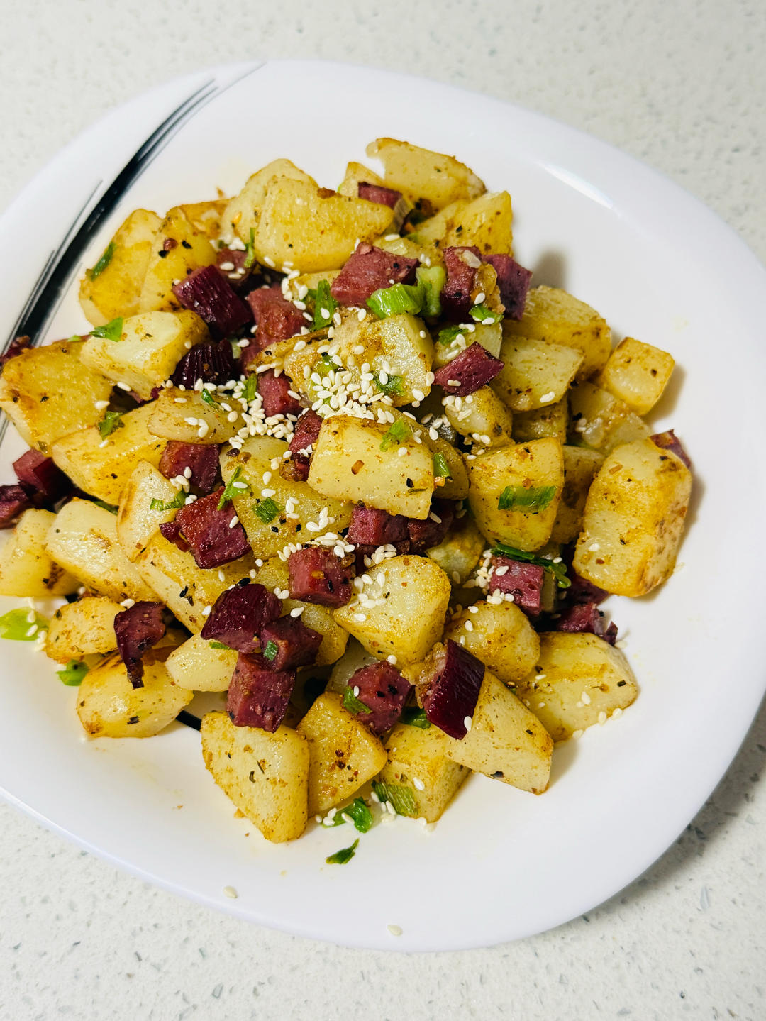 烧烤风味的土豆小香肠