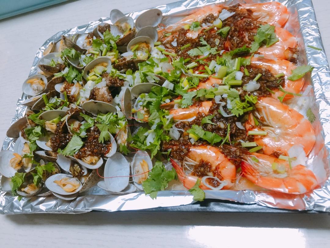 蒜蓉粉丝烤花甲虾