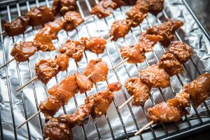 日式香烤味增鸡肉串的做法 步骤3