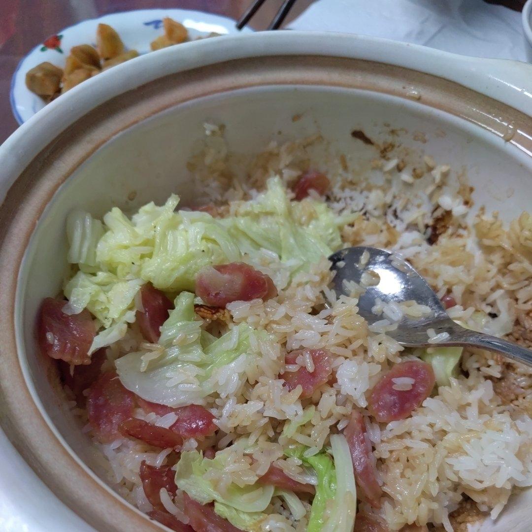 腊味煲仔饭，20分钟饭菜同出