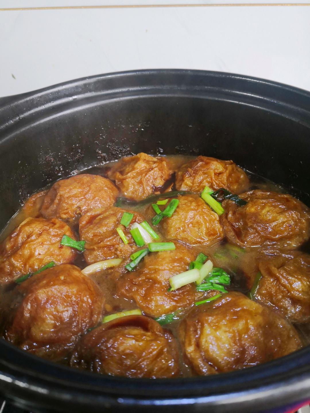 红烧油面筋塞肉