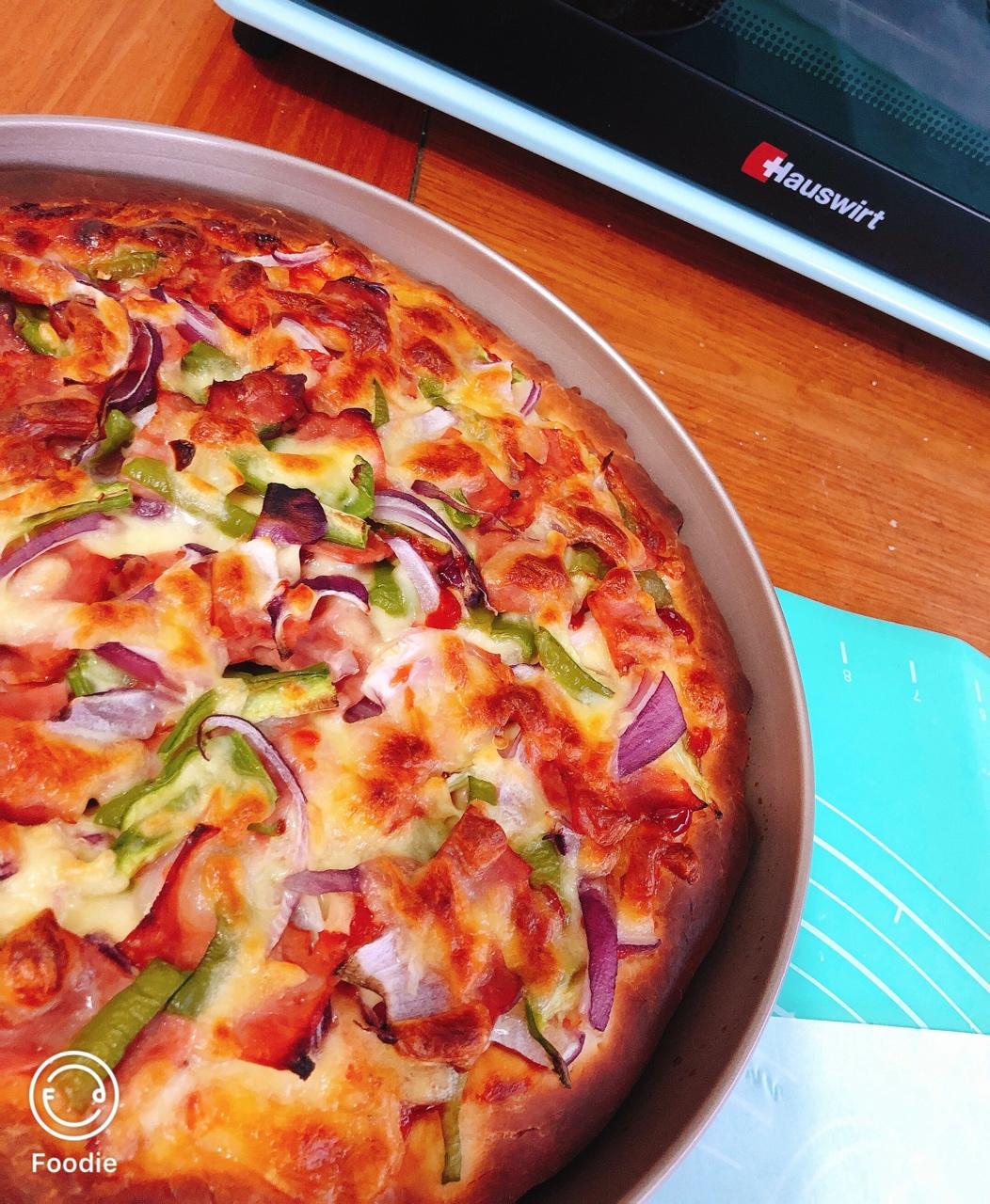 鲜虾🍤培根披萨🍕“内附敲好吃的饼皮做法”