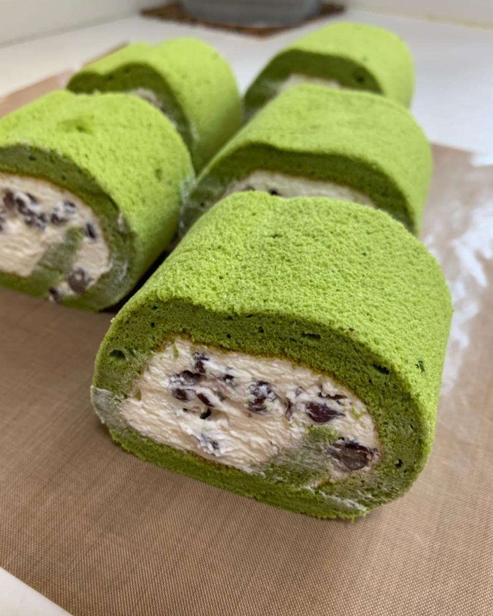 抹茶红豆蛋糕卷