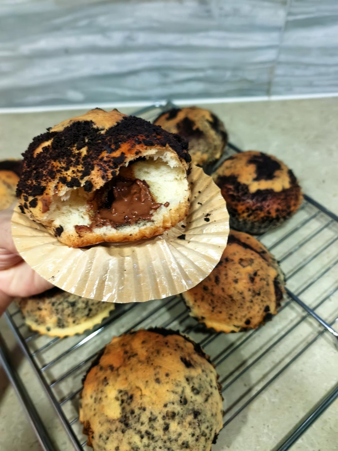 奥利奥脆皮面包🌟外脆里软 真滴好看又好吃！