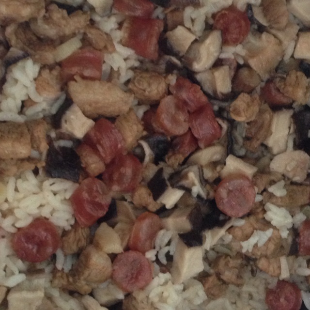 电饭锅版香菇腊肠饭