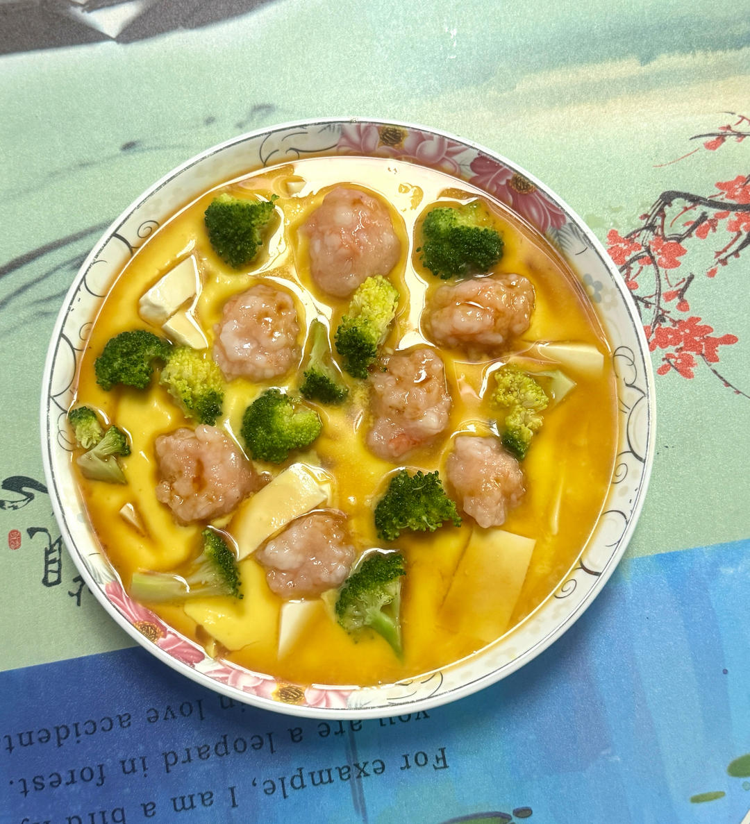 减脂虾滑豆腐蒸蛋