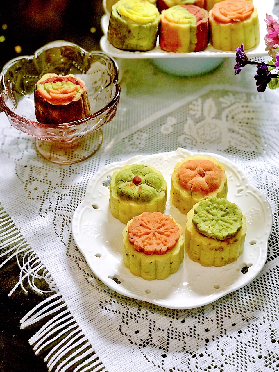 彩虹绿豆月饼（低油低糖无色素版）