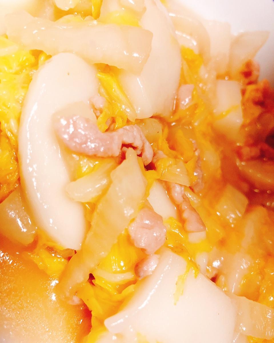 肉丝白菜炒年糕