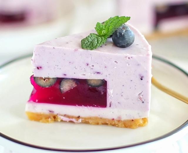 🍰免烤箱❗蓝莓夹心慕斯蛋糕，甜而不腻