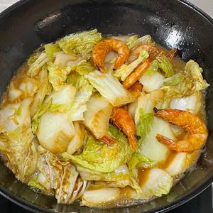 上手极易的“大虾烧手掰白菜”的做法 步骤11