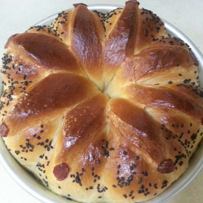 皇冠花朵面包（面包机版和面）