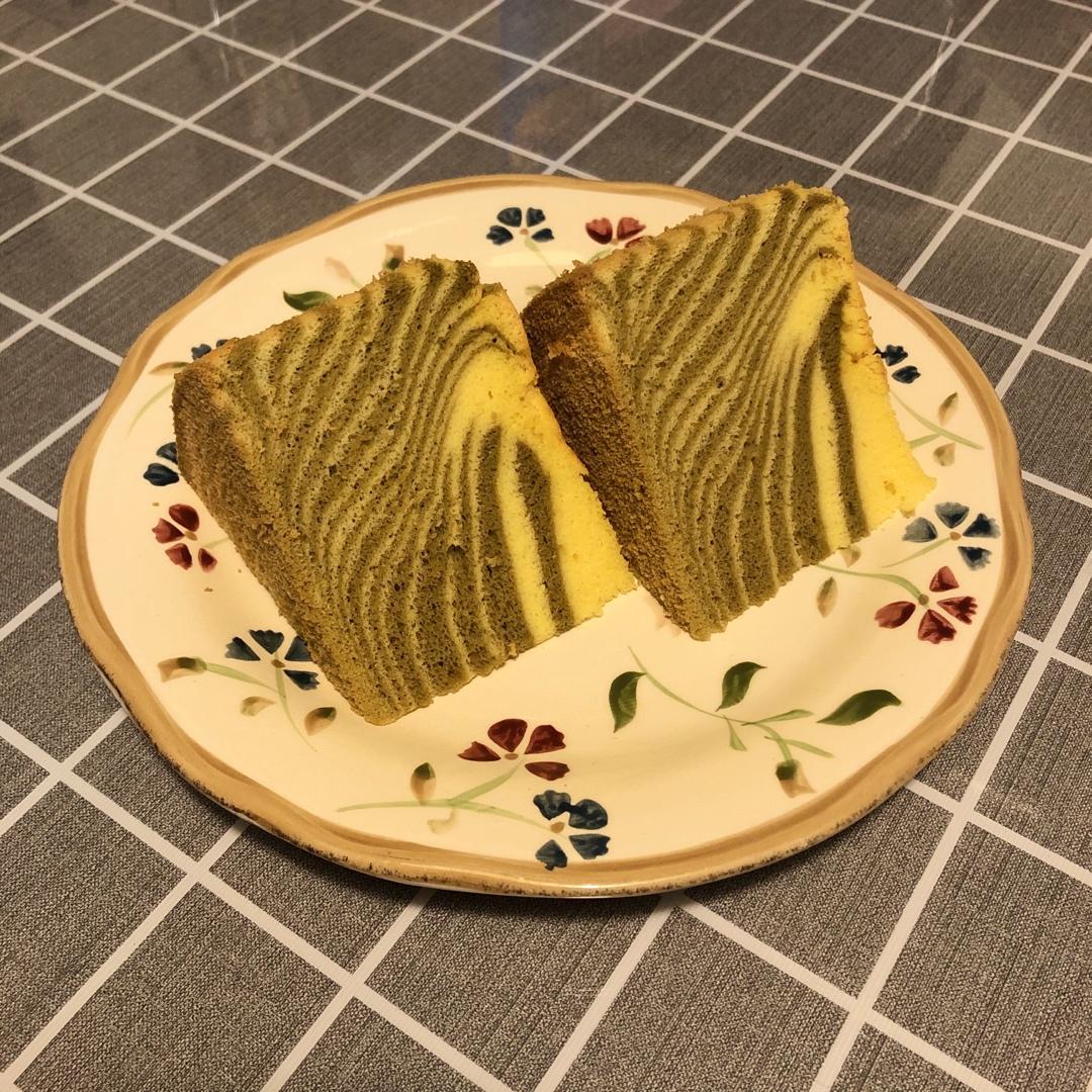抹茶斑马纹戚风蛋糕