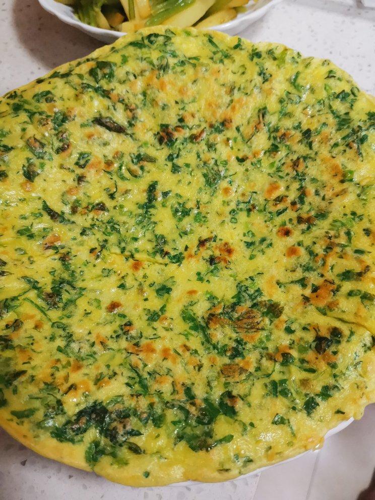 芹菜叶鸡蛋饼