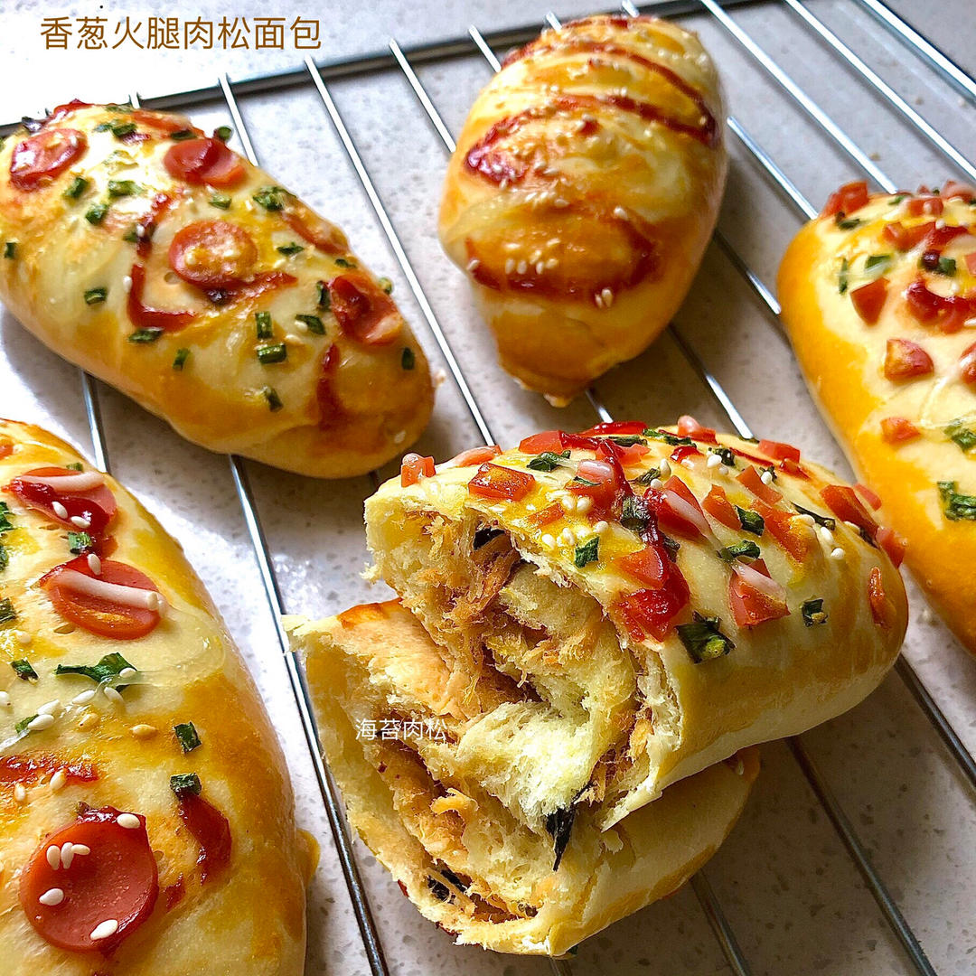 香葱火腿肉松面包