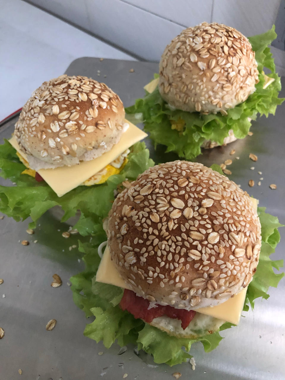 🍔低卡全麦汉堡胚｜低糖低油｜超柔软｜一次发酵｜省时省力