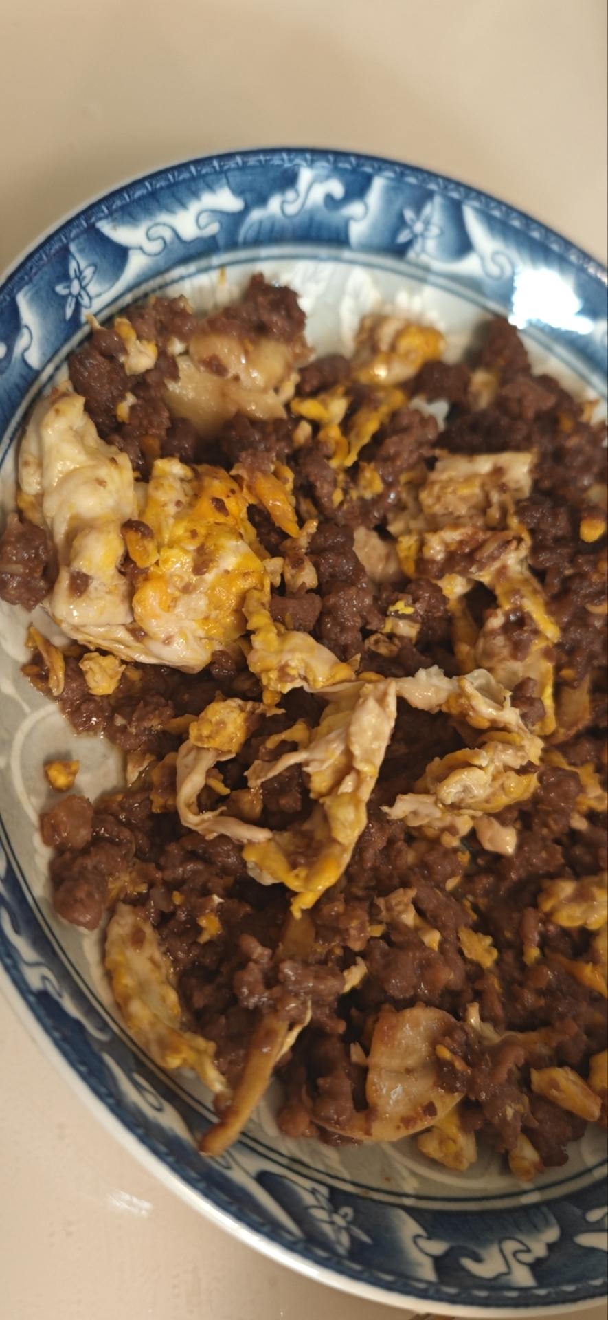 牛肉末炒鸡蛋｜超棒！