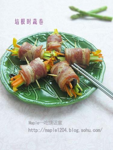 培根时蔬卷的做法