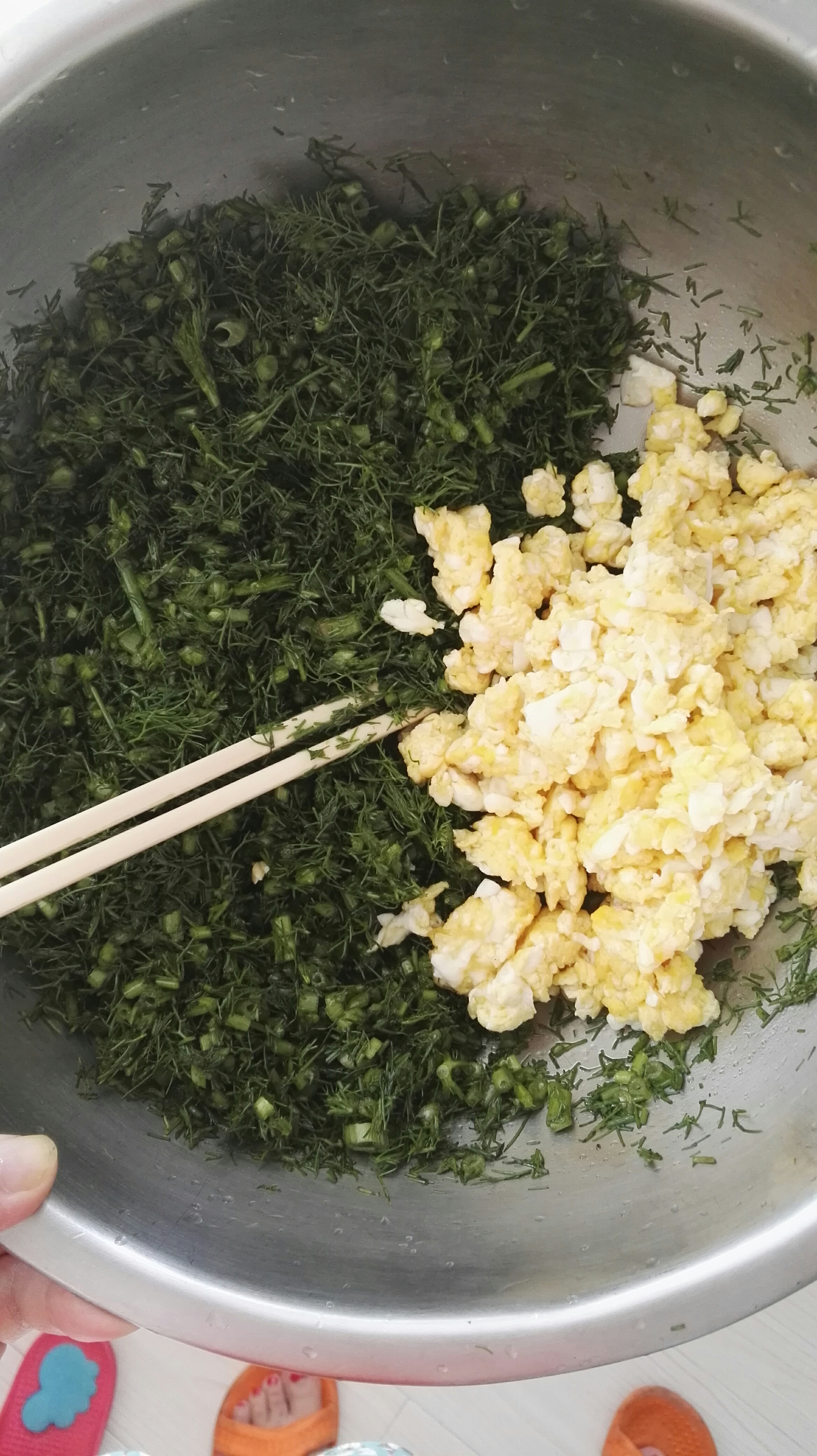 茴香鸡蛋素饺的做法