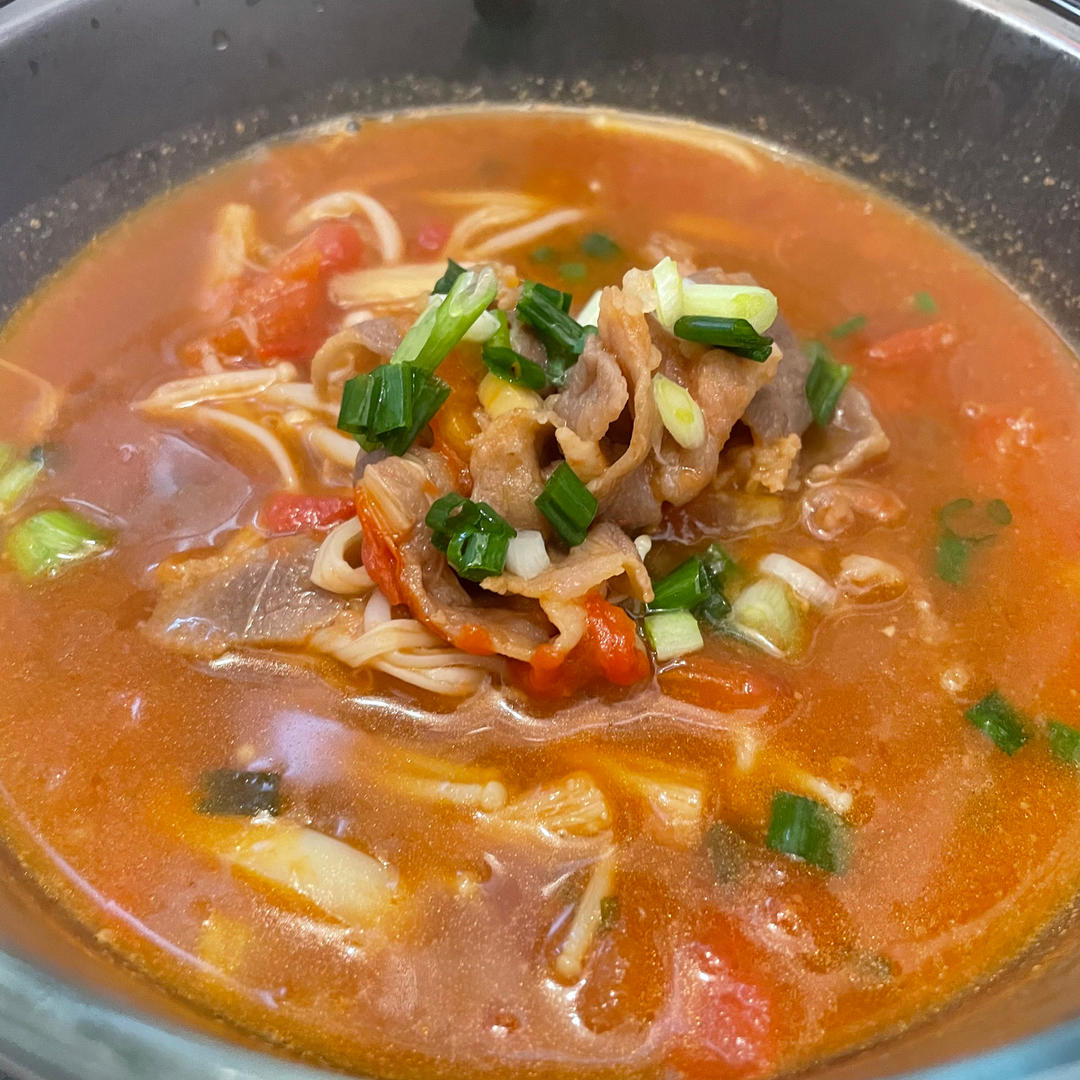 番茄肥牛金针菇（汤）