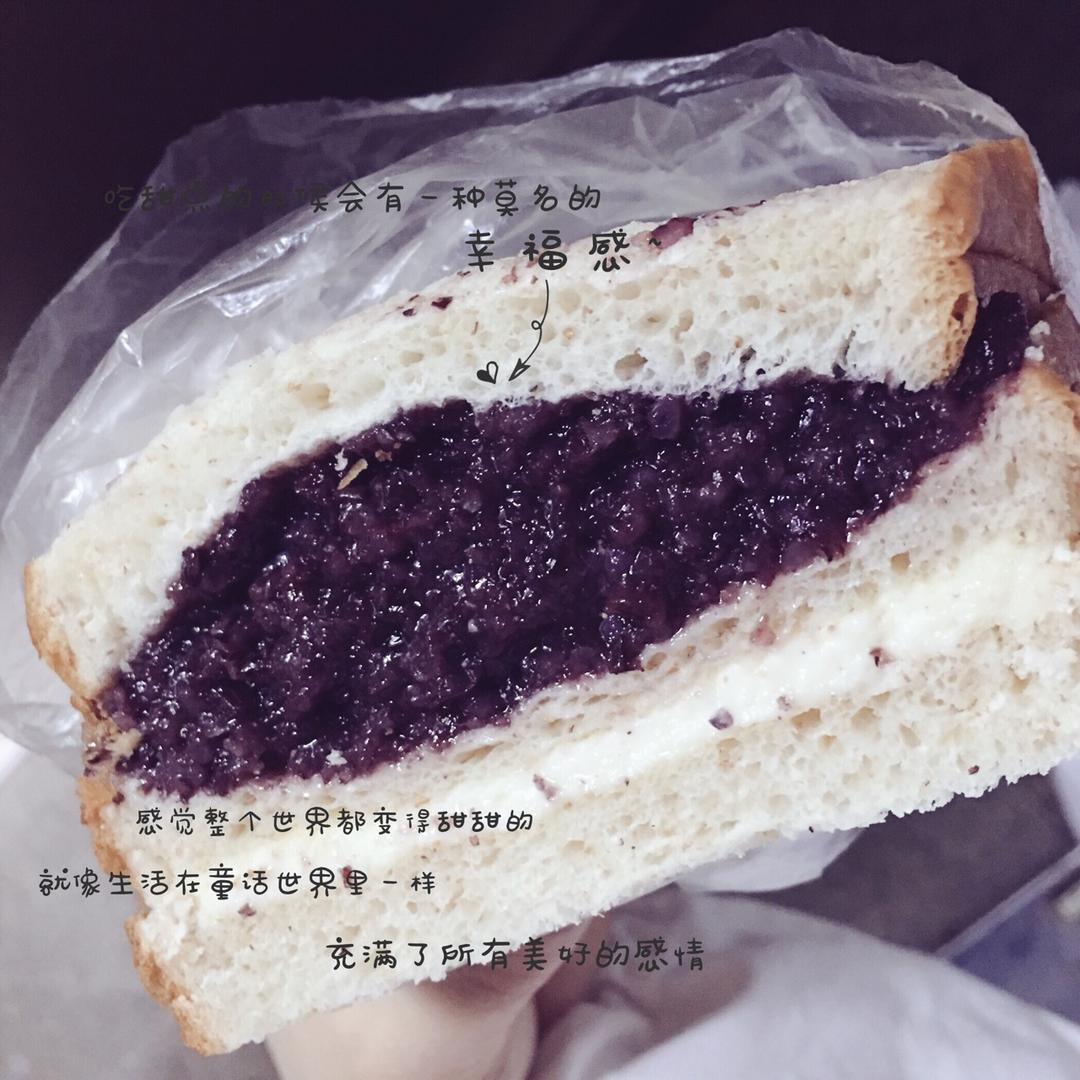 非常好吃的～紫米奶酪包（美味三明治）