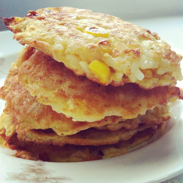 玉米鸡蛋米饭煎饼
