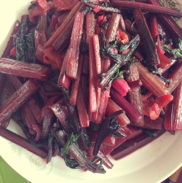 香肠炒甜菜（Rainbow Silverbeets or Chard）
