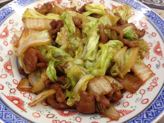 白菜炒肉丝