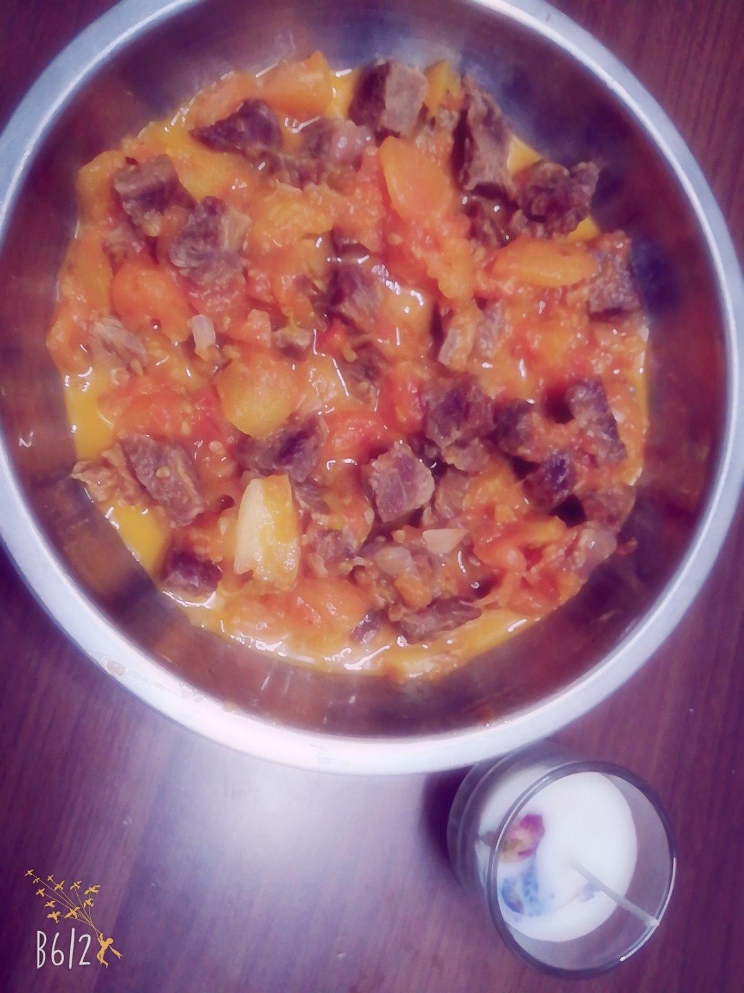 西红柿炖牛肉，酸酸的开胃菜