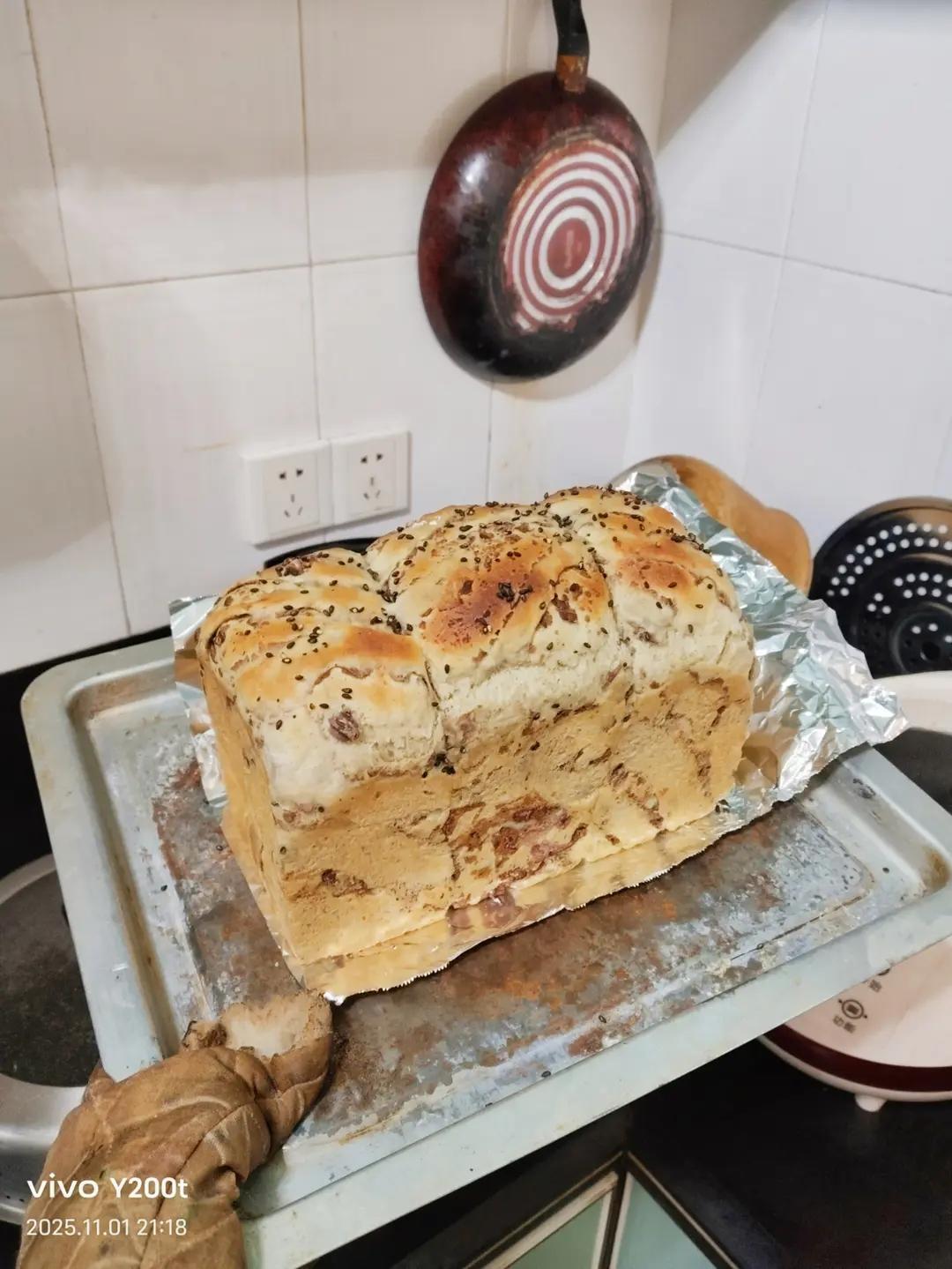 一次成功的豆沙吐司面包