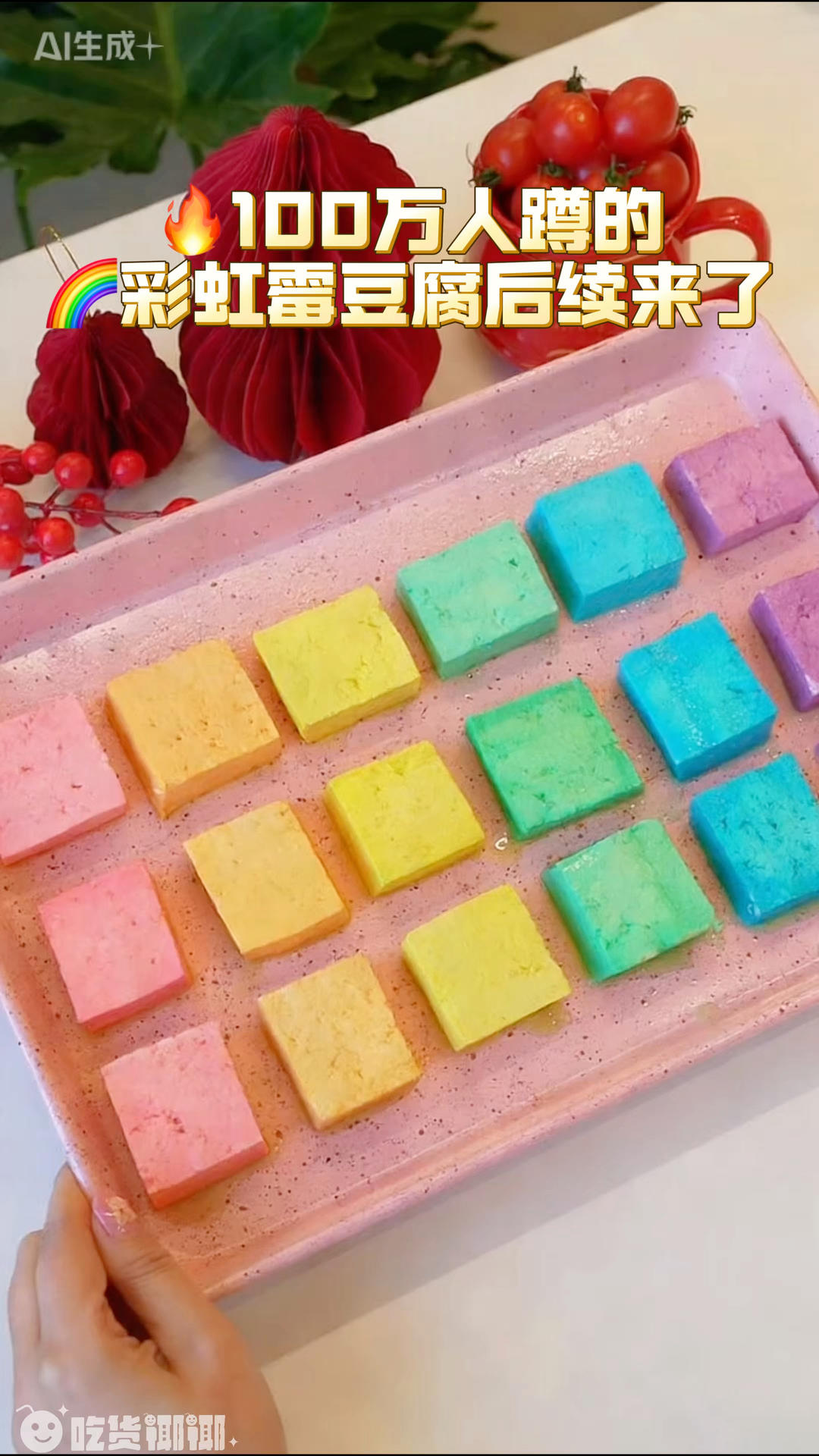 100w人蹲的🌈彩虹霉豆腐后续来了！踢踢踢🦶