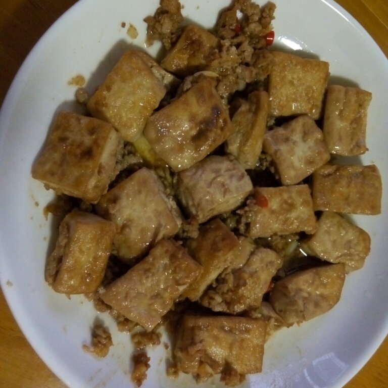 肉末香煎豆腐