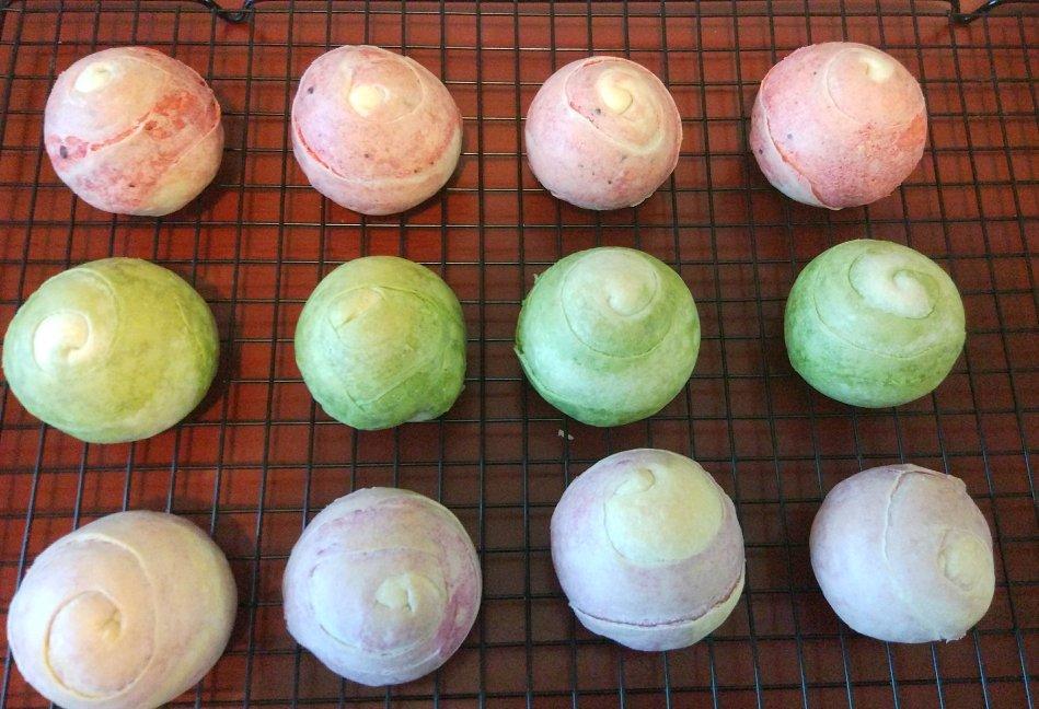 蛋黄酥~紫薯、抹茶、原味~花好月圆，中秋快乐~内附一次做六色蛋黄酥方法~