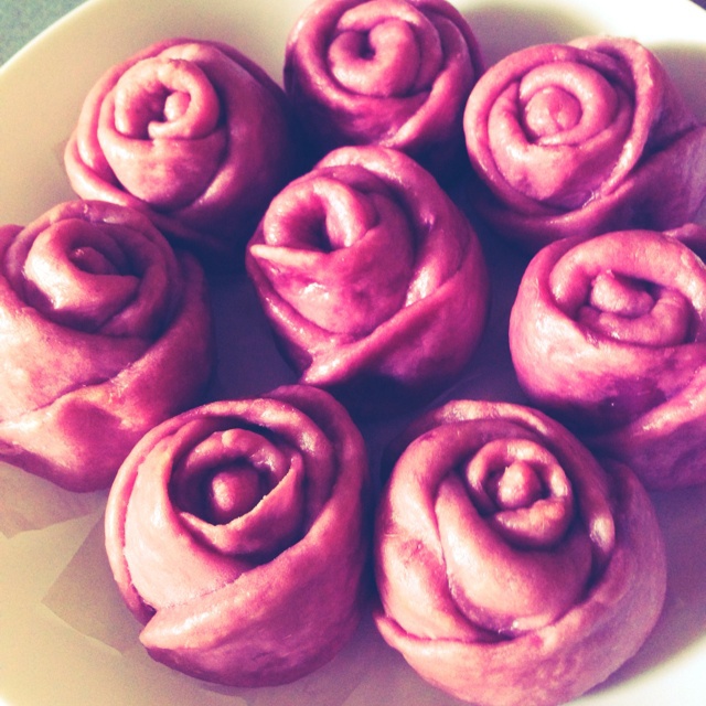 紫薯玫瑰花馒头