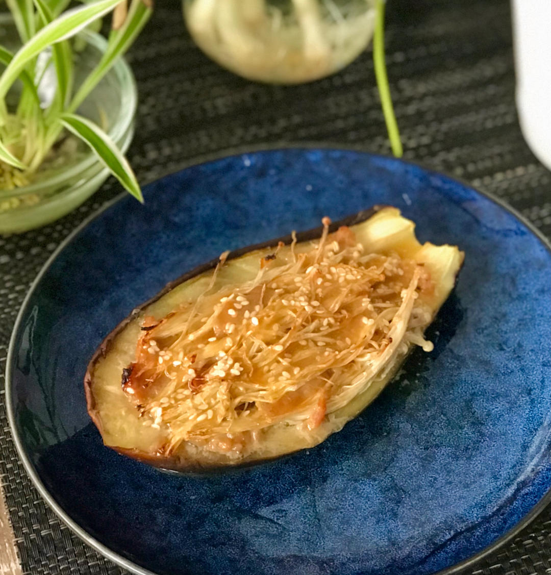 味噌金针菇牛肉烤茄子——星空茄【北鼎烤箱食谱】